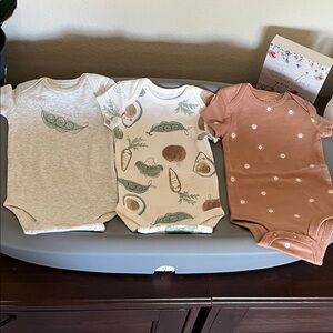 Carter's Trio Bodysuit Set - Gray, White, and Brown